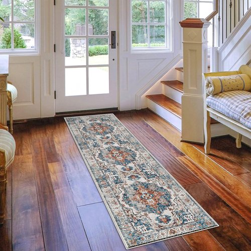 Hallway Washable Runner Rug - Vintage Soft Non-Slip 2x7 Entryway Carpet | Ideal for Kitchen & Living Room