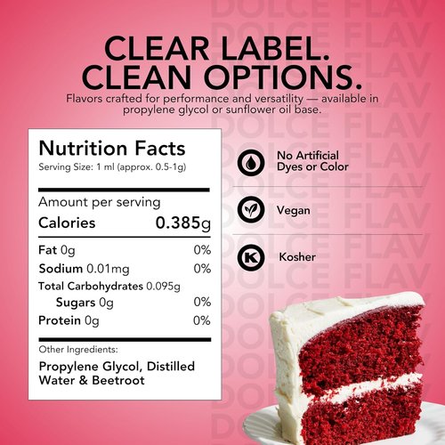 Dolce Flav Natural Red Food Coloring - Vivid Plant-Based Dye from Beets | 2 oz Water-Soluble Liquid for Baking & Drinks | No Artificial Dyes | Kosher & USA-Made