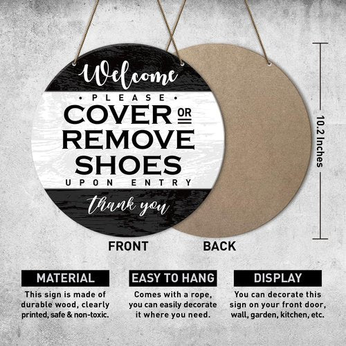 Please Remove Your Shoes Sign, Take off Your Remove Shoes Sign for House Front Door, Cover or Remove Shoes, Housewarming Gifts for New House Home Women Men