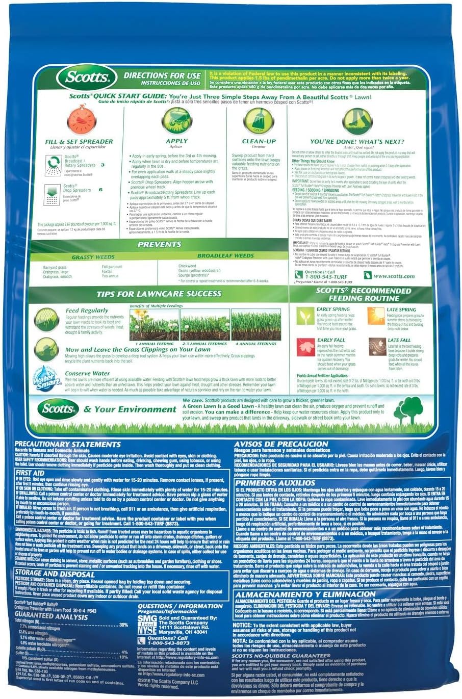Scotts Turf Builder Crabgrass Preventer & Lawn Food - Covers 5,000 Sq. Ft. for a Lush Lawn