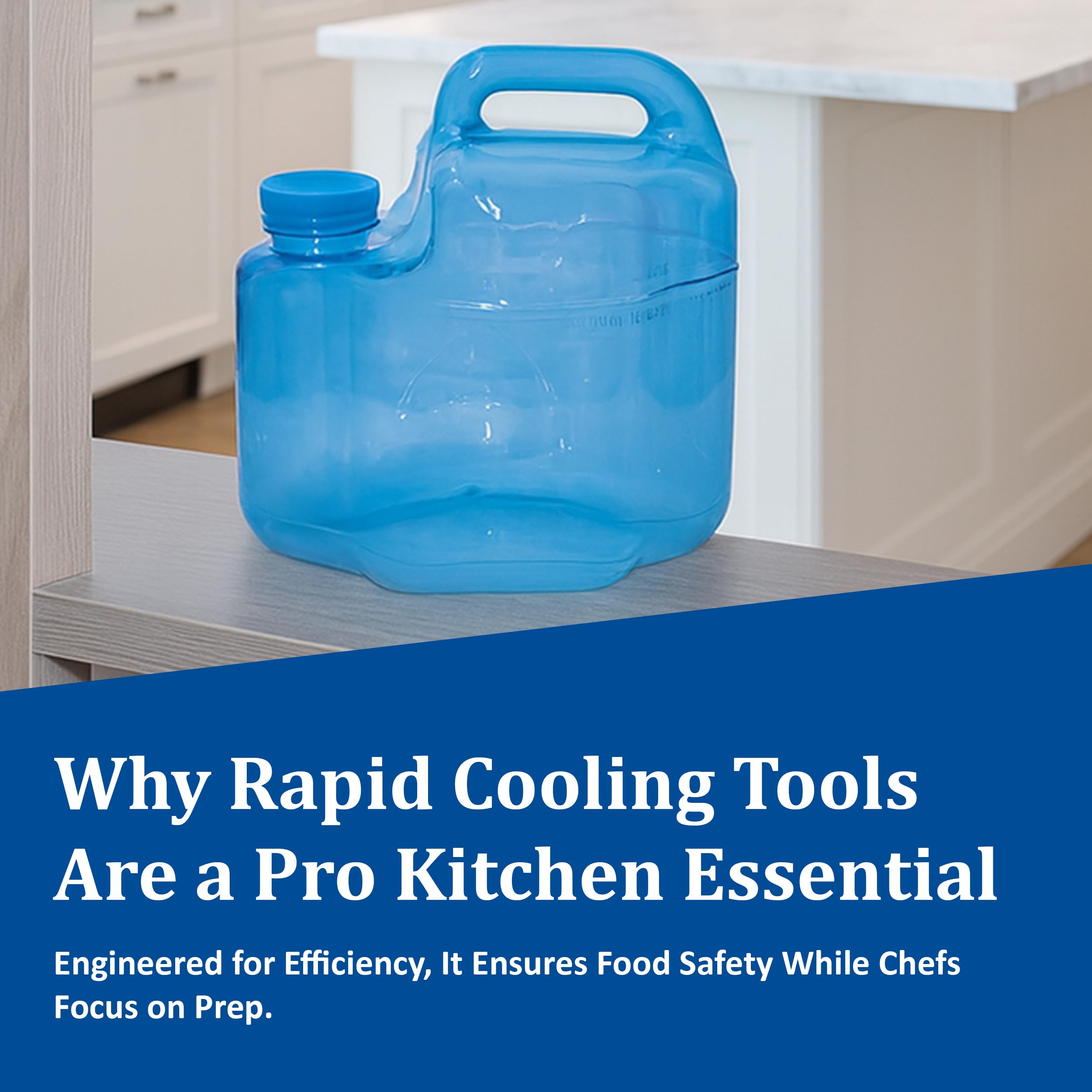San Jamar Rapi-Kool Cold Paddle for Cooling Hot Soups in Restaurants, Chill Utensil for Hot Soup in Commercial Kitchens, Cooling Jug for Soup, 256 Ounce, Plastic, Blue