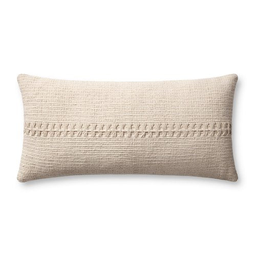 Loloi Chris Loves Julia Harvey Collection PCJ0018 Ivory 12'' x 27'' Cover w/Poly Pillow