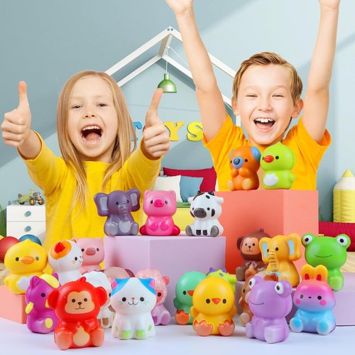 KissFuture Animal Slow Rising Squishy Toys - 24PCS Party Favors & Goodie Bag Stuffers for Kids