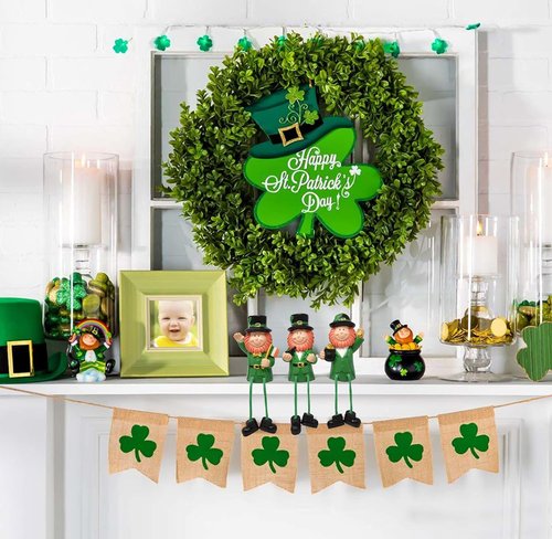Gift Boutique St. Patrick's Day Leprechaun Figurines - Set of 3 Resin Shelf Sitters for Festive Decor