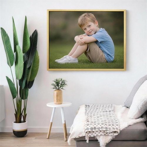 **Skiennix Personalized Canvas Prints - Custom Photo Wall Art in Gold | 11x14, Made in Texas**