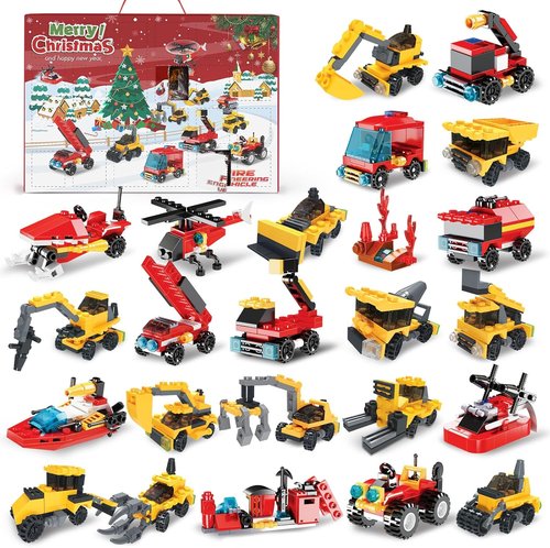 Fire Truck & Construction Play Vehicles Advent Calendar - 24 Days of Fun for Kids