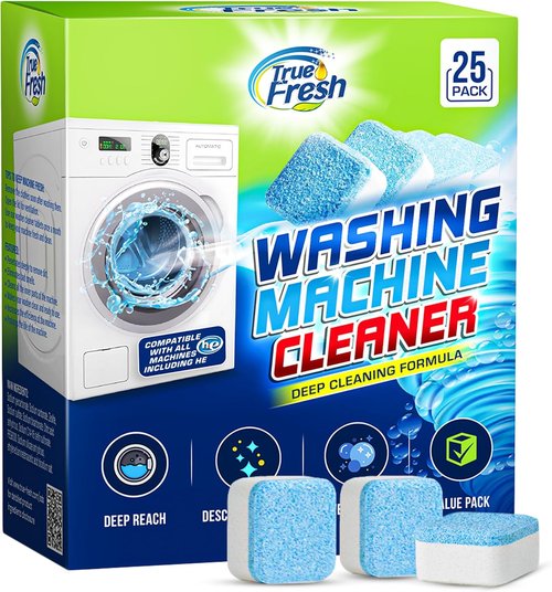 EcoClean Washing Machine Cleaner Tablets - 25 Pack for Deep Cleaning & Pet Hair Removal | Compatible with All Washer Types