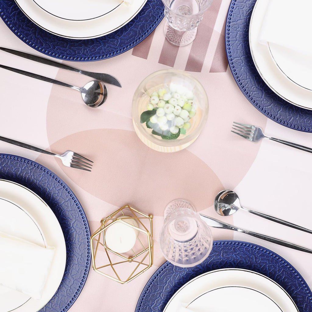 SforGUVA Navy Blue Chargers for Dinner Plates with Beaded Rims, Set of 12 Plastic Bulk Wedding Charger Plates for Thanksgiving, Christmas, Holiday Party Table Setting.