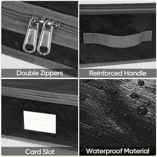 BALEINE Durable Christmas Wrapping Paper Storage Bag - 40" with Flexible Partitions & Pockets (Black)