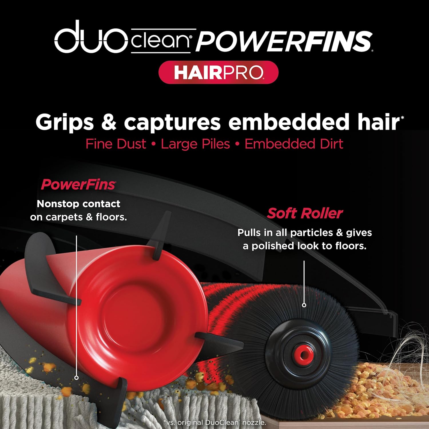 Shark Stratos Upright Vacuum - DuoClean PowerFins & HairPro | Powered Lift-Away, Navy AZ3002