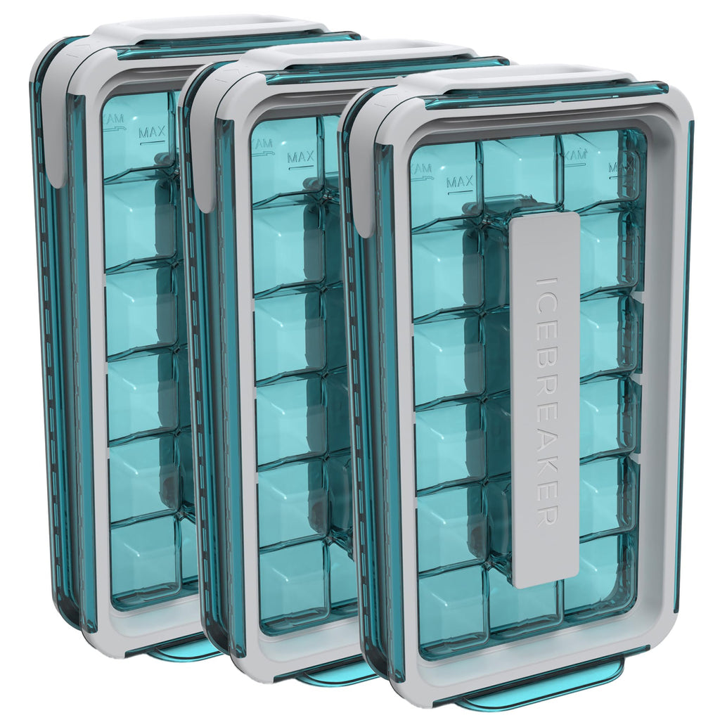 ICEBREAKER POP 2.0 2024: Make And Serve Ice Without Ever Touching The Ice | The Sanitary Silicone Ice Cube Tray for Freezer | Patented Ice Trays for Freezer | This Ice Cube Maker Makes 18 Cubes