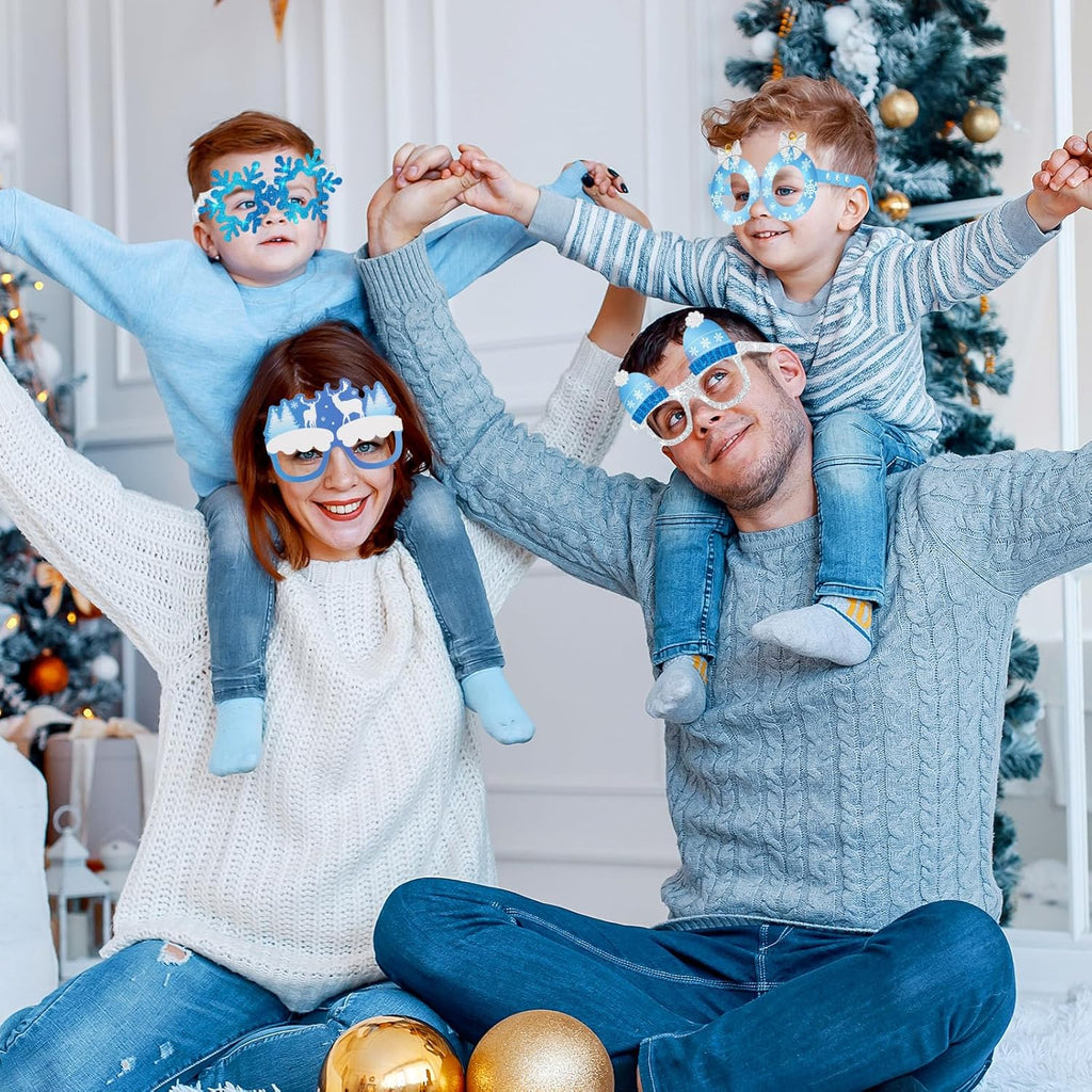 Skiennix Snowflake Paper Eyeglasses - 36 Pcs Winter Wonderland Party Decorations | Perfect for Christmas & Baby Showers
