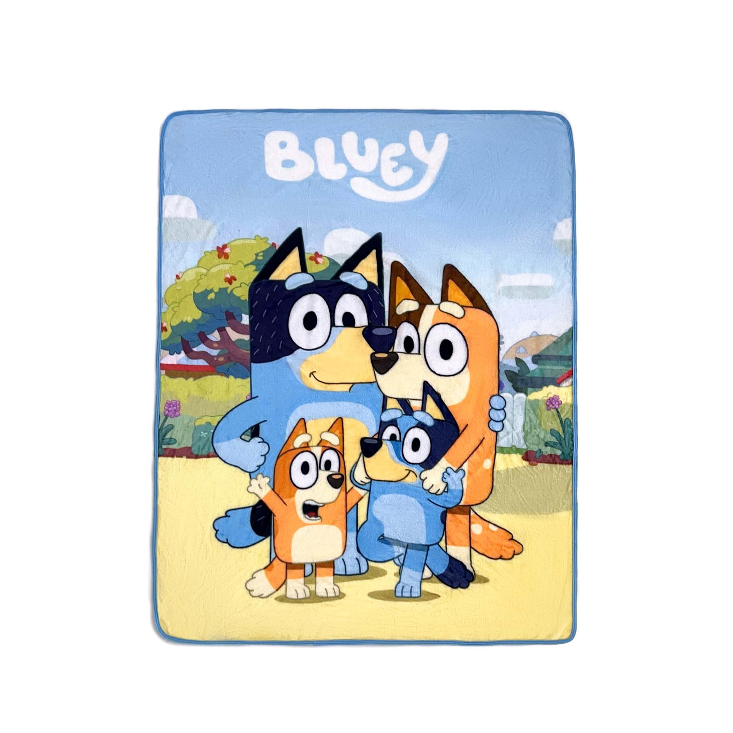 Northwest Bluey Micro Raschel Throw Blanket, 46" x 60", Family Photo