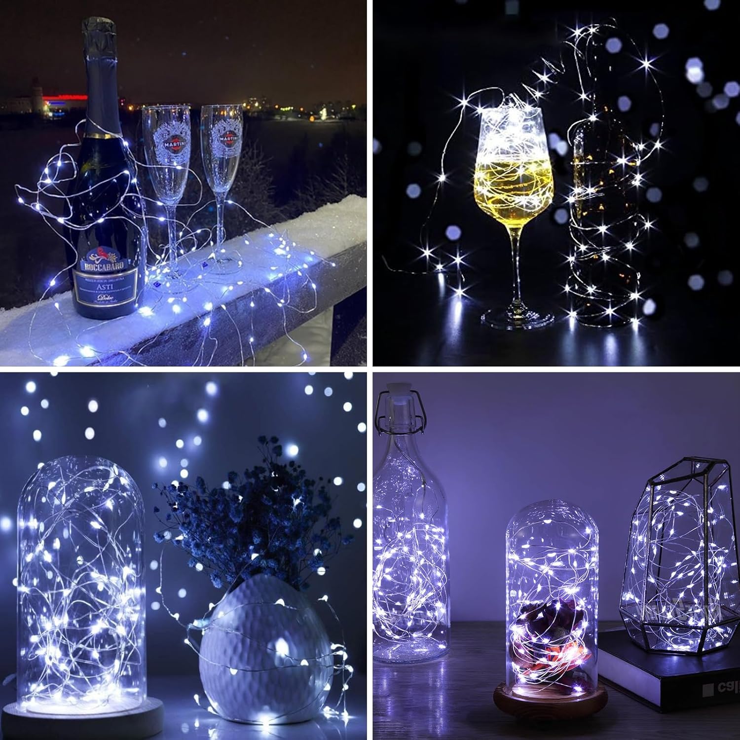 ZGWJ Fairy Lights - 8 Pack Battery Operated 7ft Mini LED String Lights | 3 Modes for Parties & Decor
