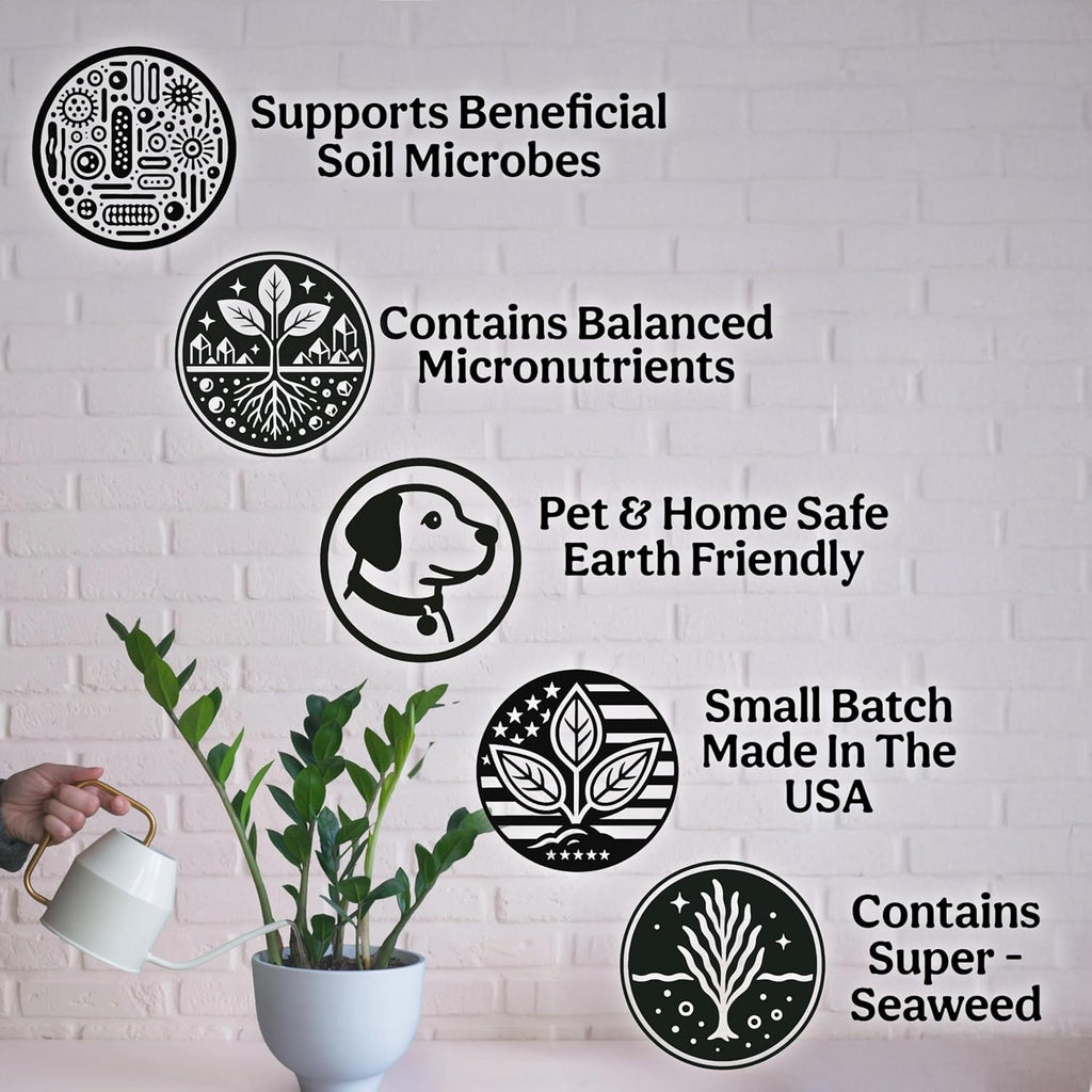 Skiennix Organic Liquid Indoor Plant Food - All-Purpose Fertilizer with Sea Kelp | 12oz Treats 75 Gallons
