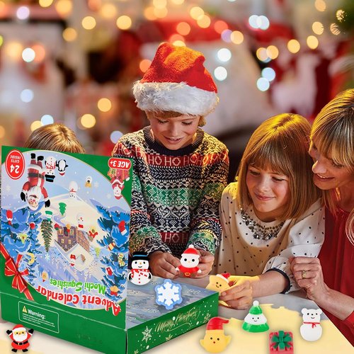 Christmas Advent Calendar 2025 - 24 Cute Mochi Squishies for Kids | Perfect Stocking Stuffer Gifts