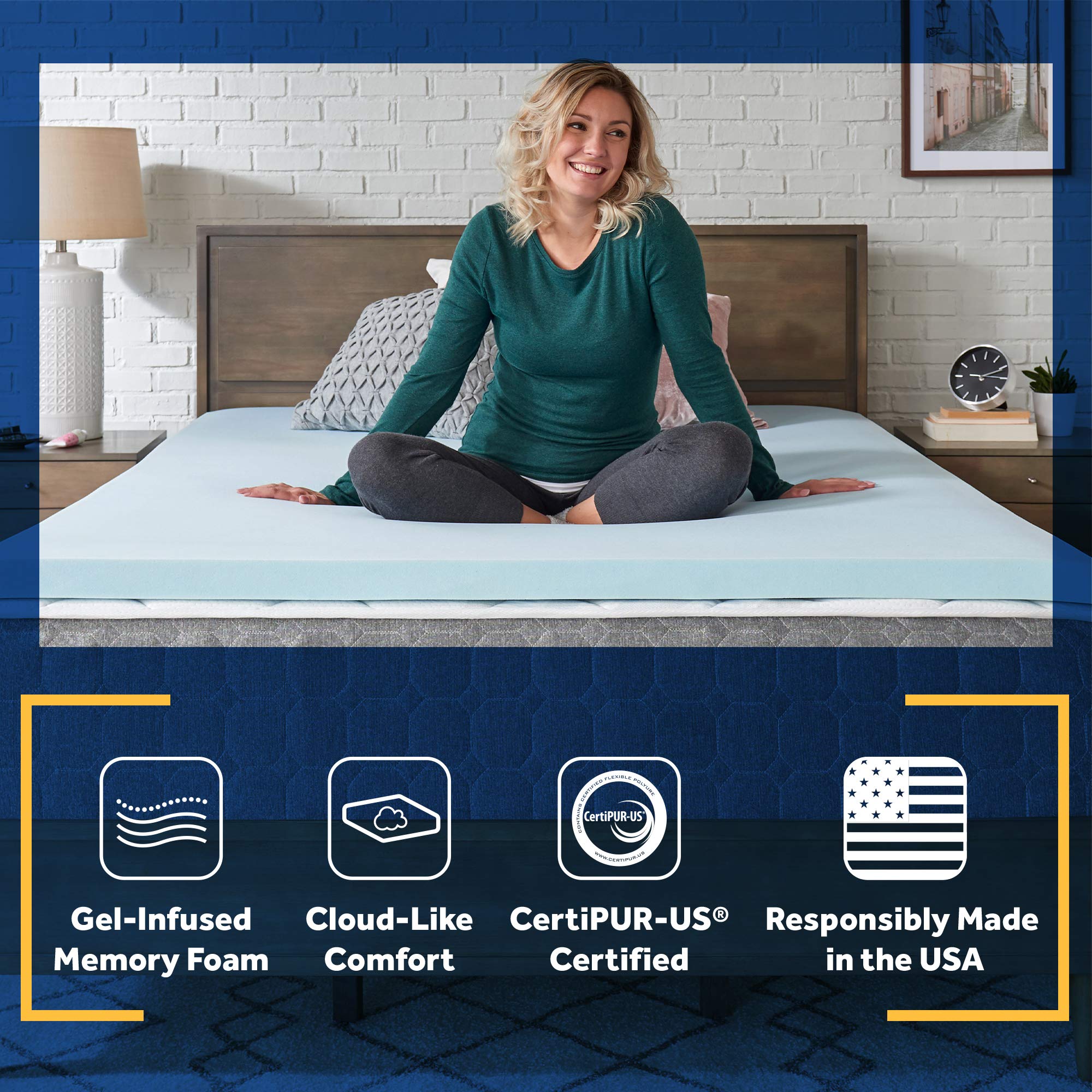 Sealy TrueForm 2" Memory Foam Mattress Topper, Full