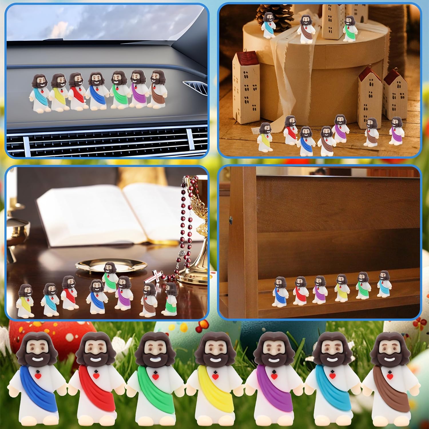 Owurha Mini Jesus Figurines - 100 Pcs Original Design for Religious Parties & Easter Gifts