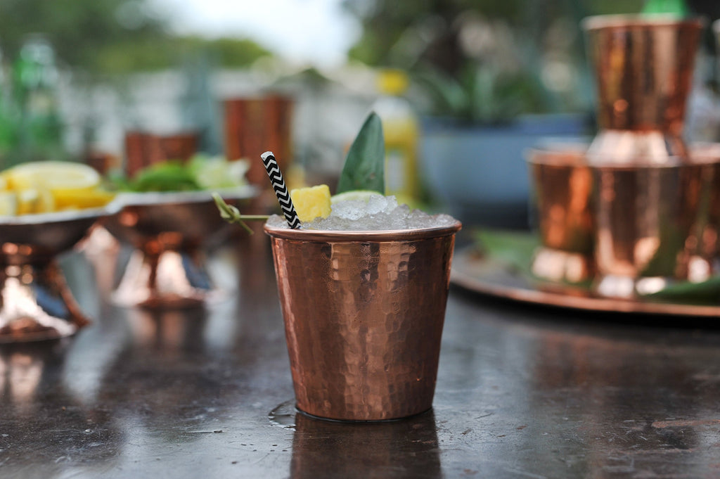 Sertodo Copper Apa Cup | Set of 2, 12 fl oz | Handcrafted, Durable, Artisan Quality Drinkware | Ayurvedic Beverage Serving | Elegant Kitchen & Barware