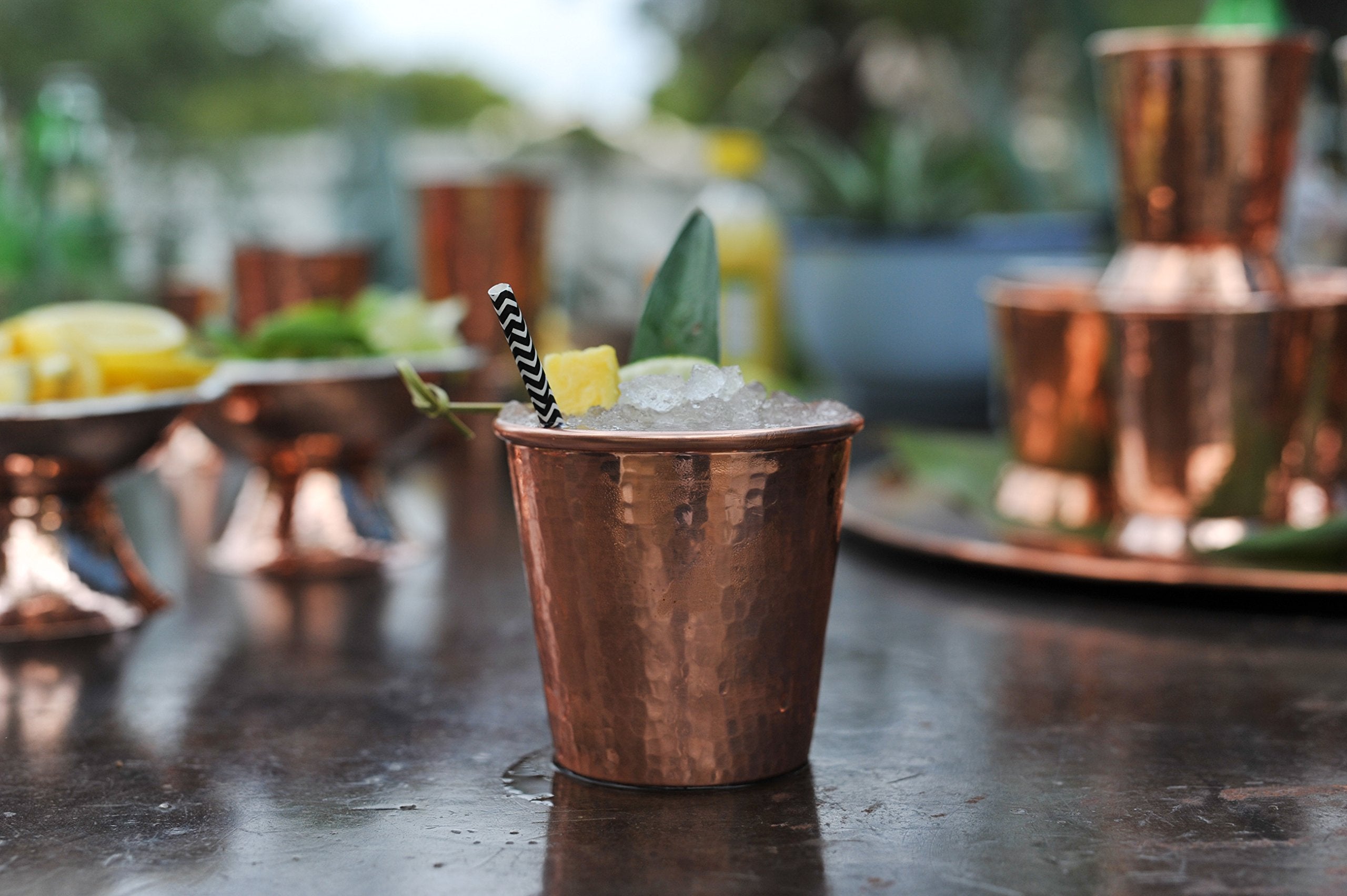 Sertodo Copper Apa Cup | Set of 2, 12 fl oz | Handcrafted, Durable, Artisan Quality Drinkware | Ayurvedic Beverage Serving | Elegant Kitchen & Barware