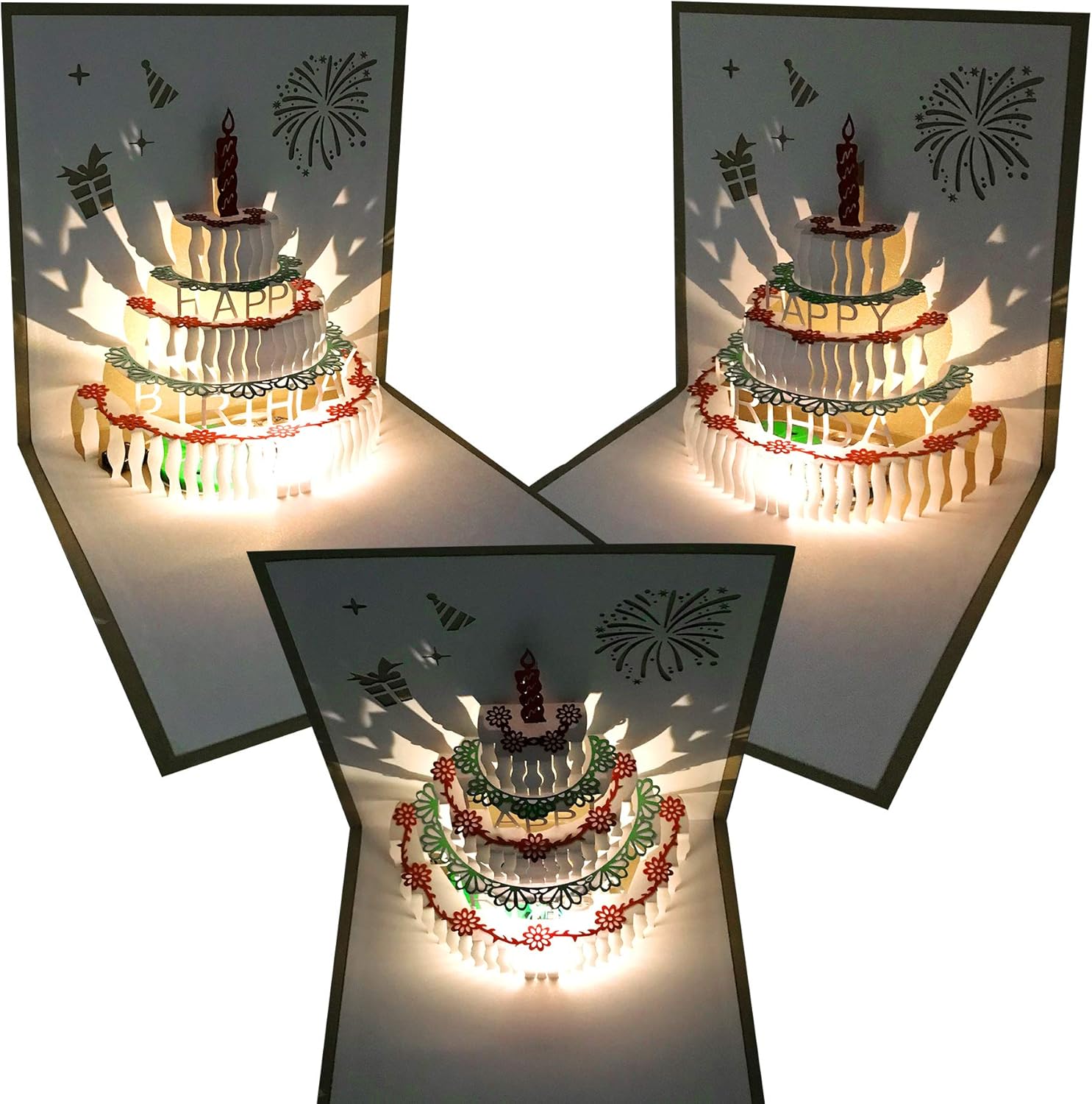 Skiennix 3D Pop-Up Birthday Card - LED Light & Music - Perfect for Mom, Wife, Sister | 1 Pack