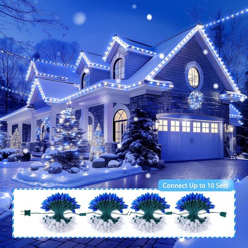 Brightown C9 LED Christmas String Lights - 200 LEDs, 132ft Waterproof Outdoor Decor | Green Wire