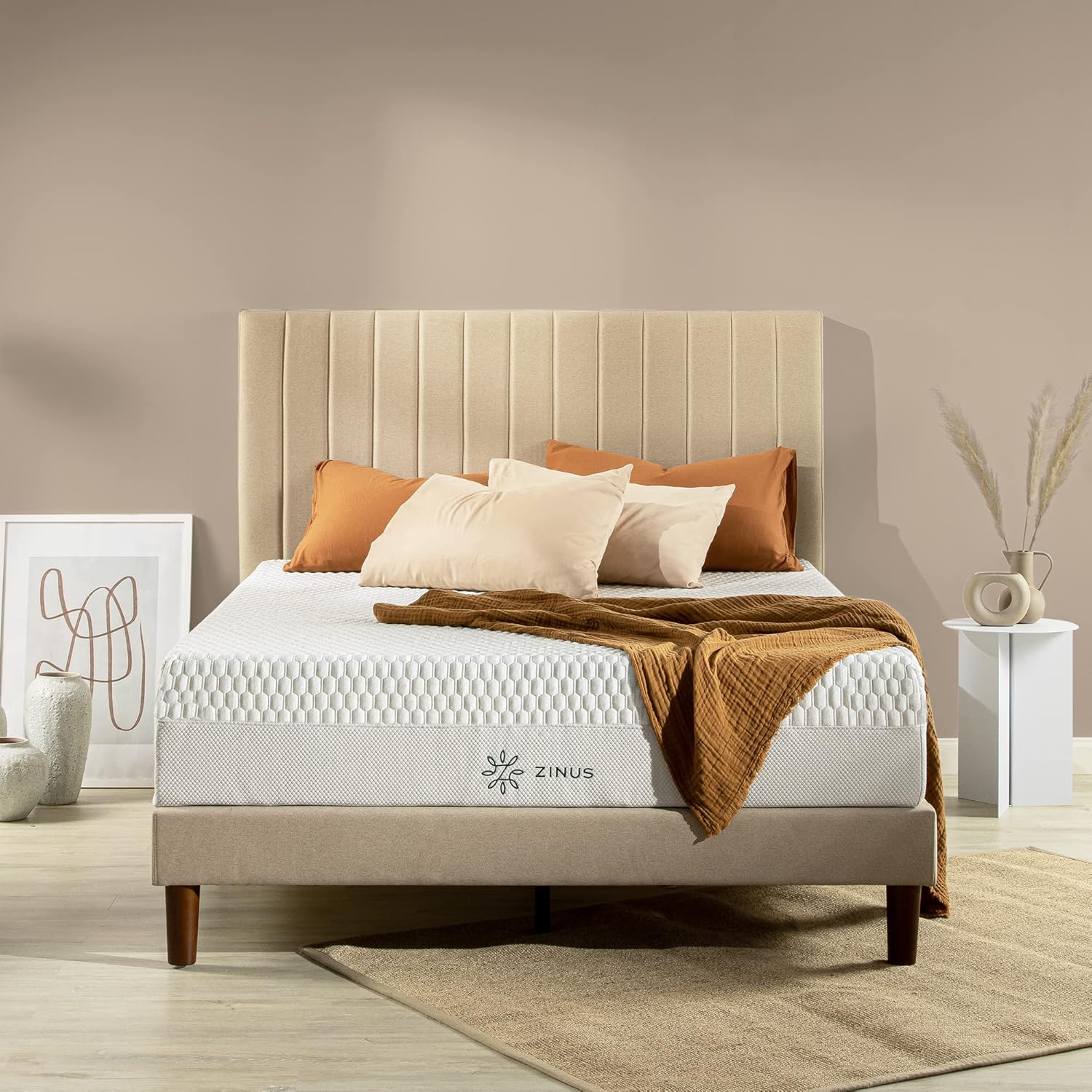 Zinus 12 Inch Bliss Memory Foam Mattress - Queen Size, Pressure Relieving, Sustainable Tencel Cover, CertiPUR-US Certified