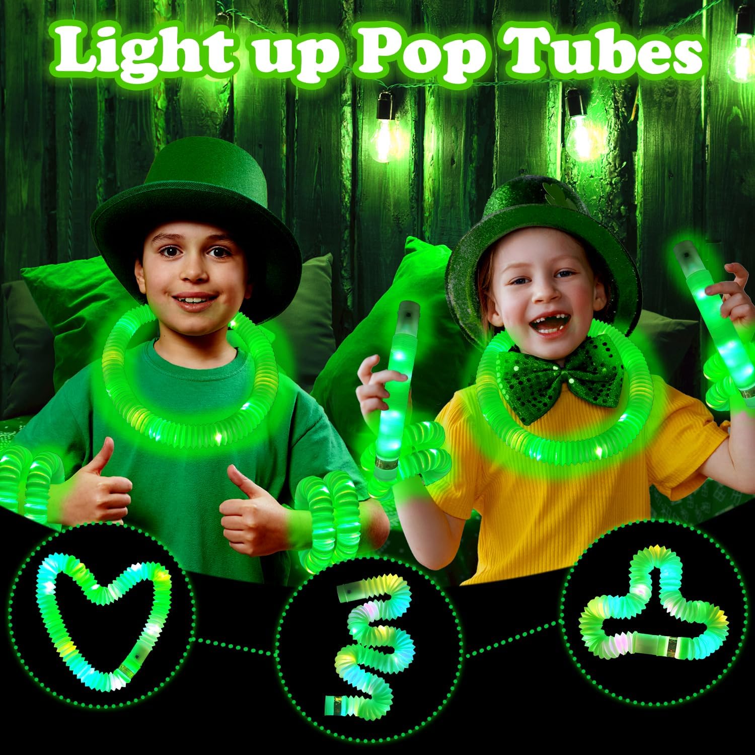 Skiennix Green Glow Sticks - 12-24 PCS Party Favors for Kids | Necklaces & Bracelets for Graduation Decor