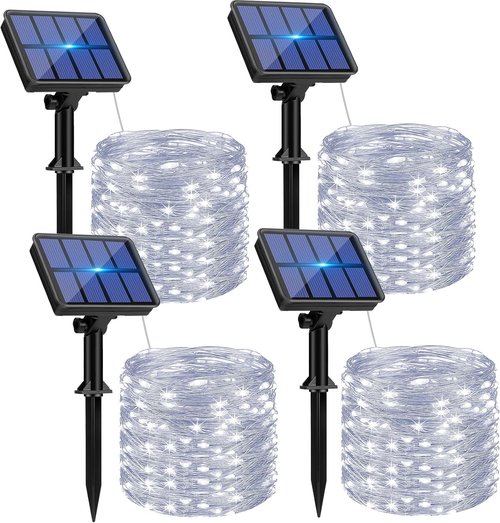 Btfarm Solar String Lights - 320 LED 132FT Waterproof Fairy Lights with 8 Modes | Copper Wire Twinkle for Outdoor Decor