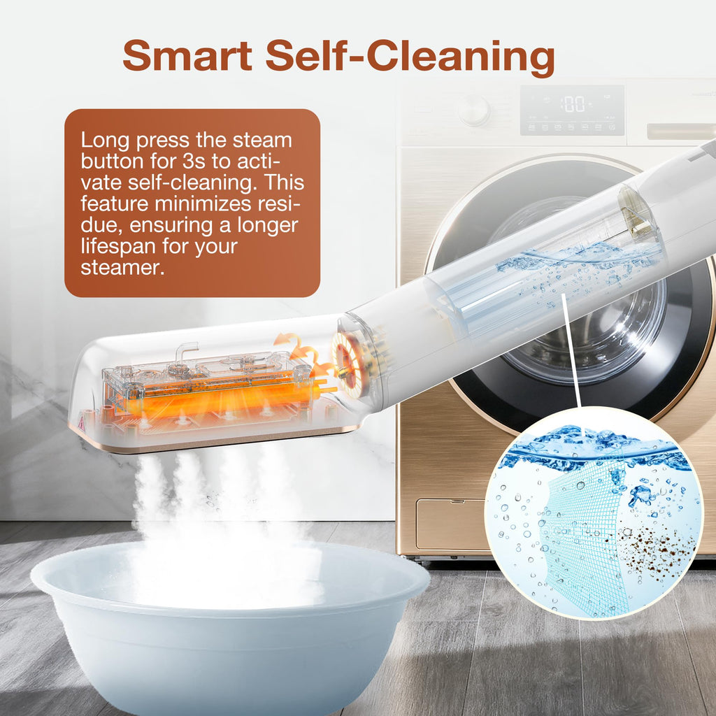 Newbealer 2in1 Travel Iron, 100-240V Clothes Steamer, 2 Steam Levels, Gold