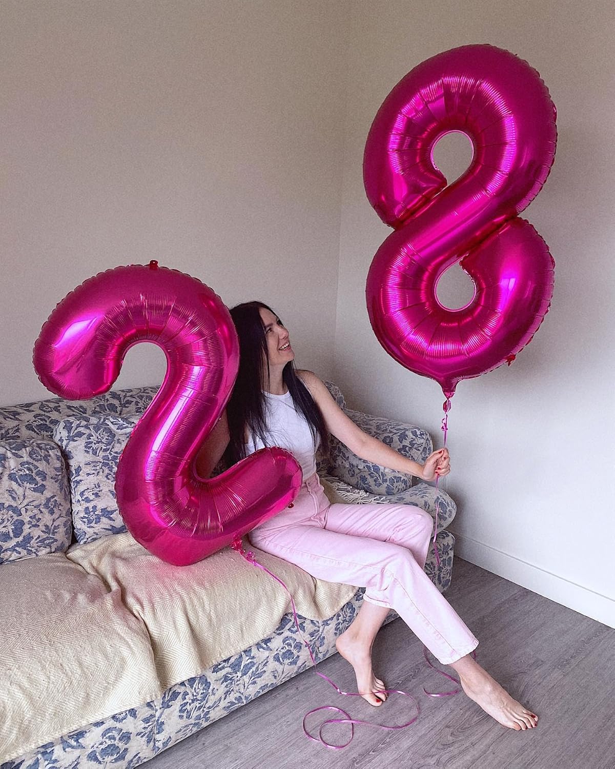Number 8 Balloon by [Brand Name] - Hot Pink 40 Inch Foil Balloon for 8th Birthday Party Decorations