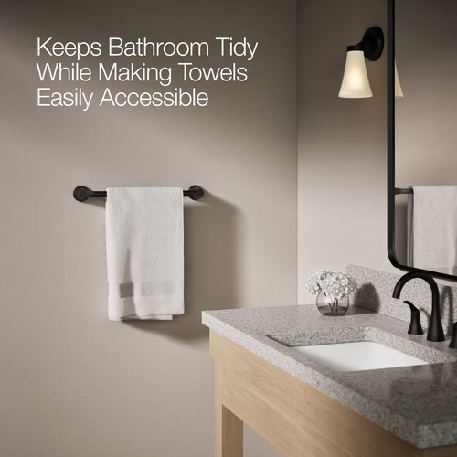 Kohler 27393-BL Simplice® 18" Towel bar, Matte Black