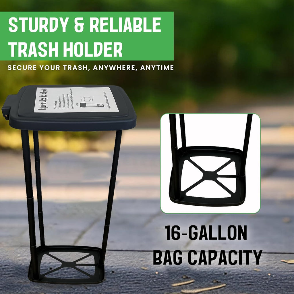 Roamix Collapsible Trash Can - 13 Gallon Foldable Garbage Bin with Carrying Bag for Indoor/Outdoor Use