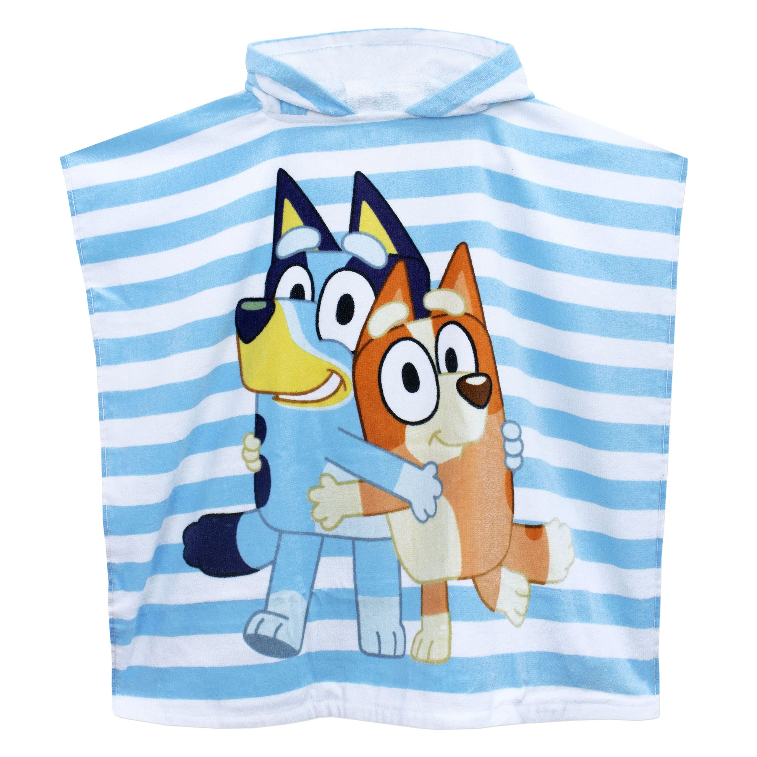 Bluey Towel for Boys or Girls | Hooded Towel Poncho for Kids | Swim Pool and Beach Towels