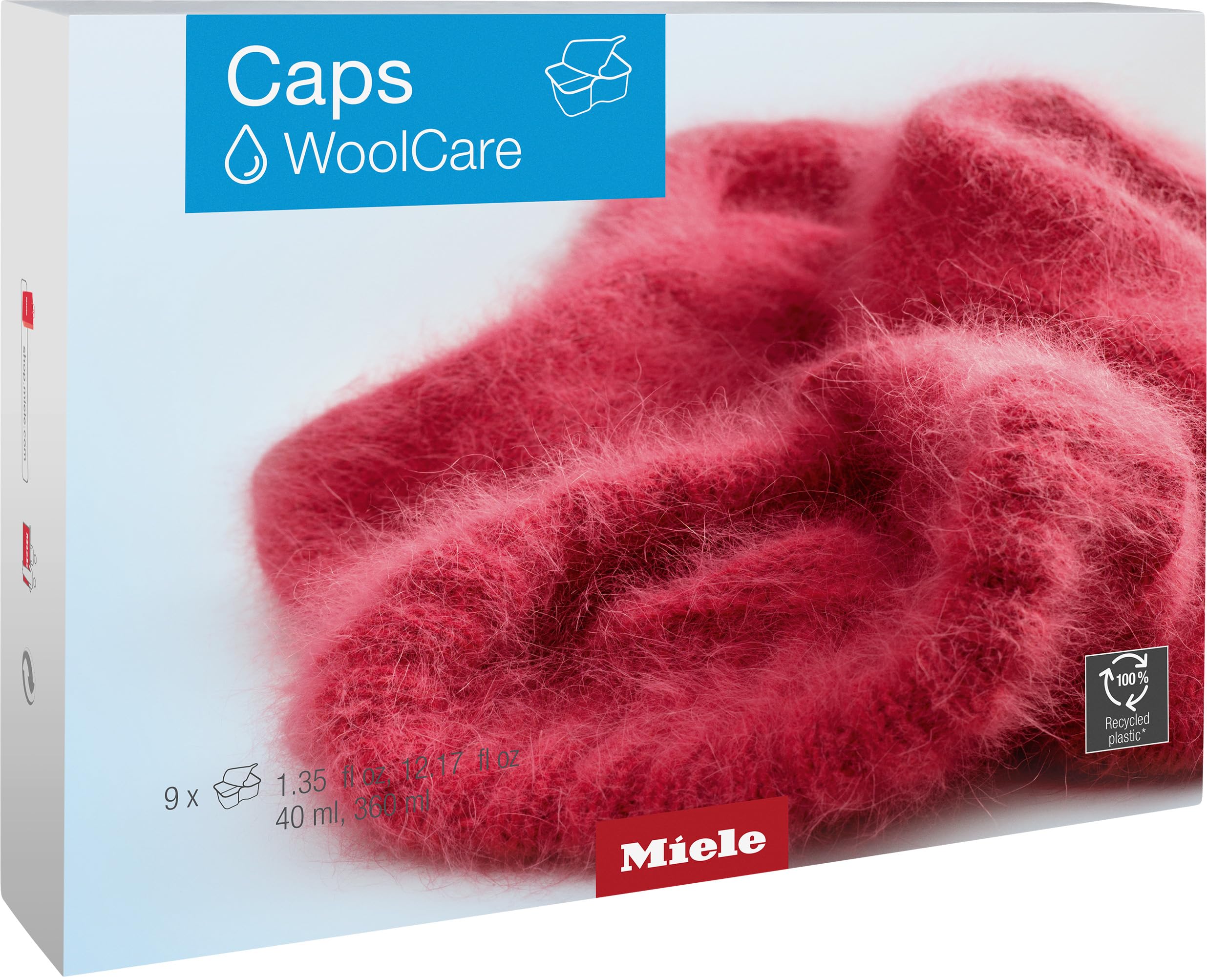 Miele Original WA CWC 0902 L WoolCare Capsules, Special-Purpose Laundry Detergent for Delicates and Wool Clothing, Pack of 9 – 11703130