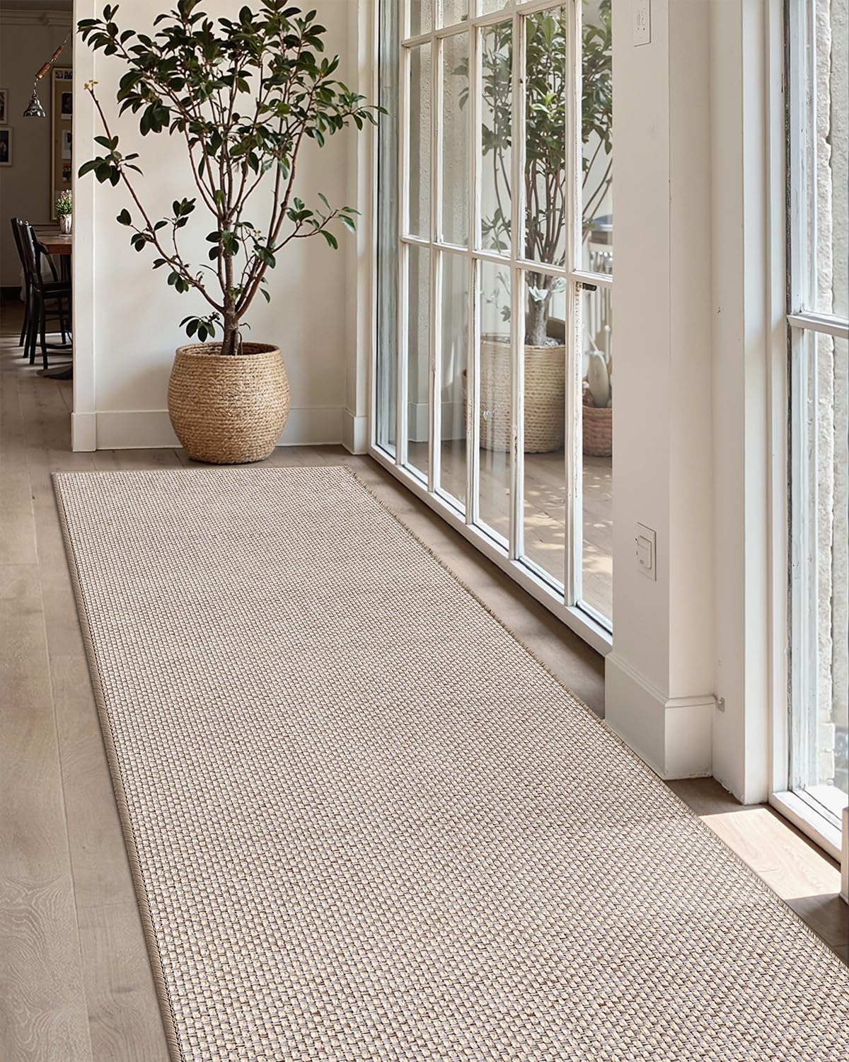 Color&Geometry Kitchen Rugs and Mats Non Slip Washable, Absorbent,Woven Kitchen Runner Rug Easy to Clean Kitchen Floor Mats for in Front of Sink, Laundry Room, Hallway,24"x83", Beige