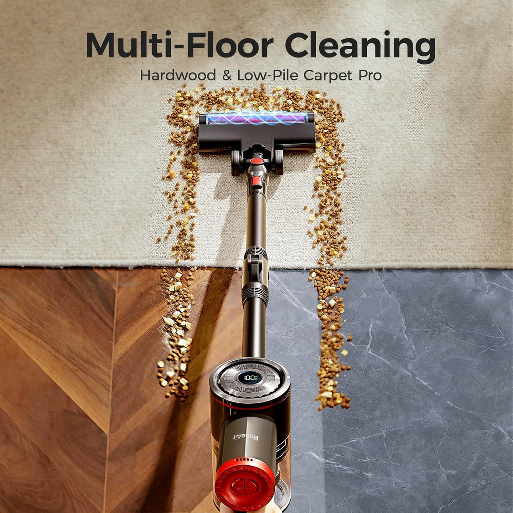RONEAIR Cordless Vacuum Cleaner - Powerful 40Kpa Suction, Self-Standing Design | 45 Mins Runtime for Pet Hair & Hard Floors