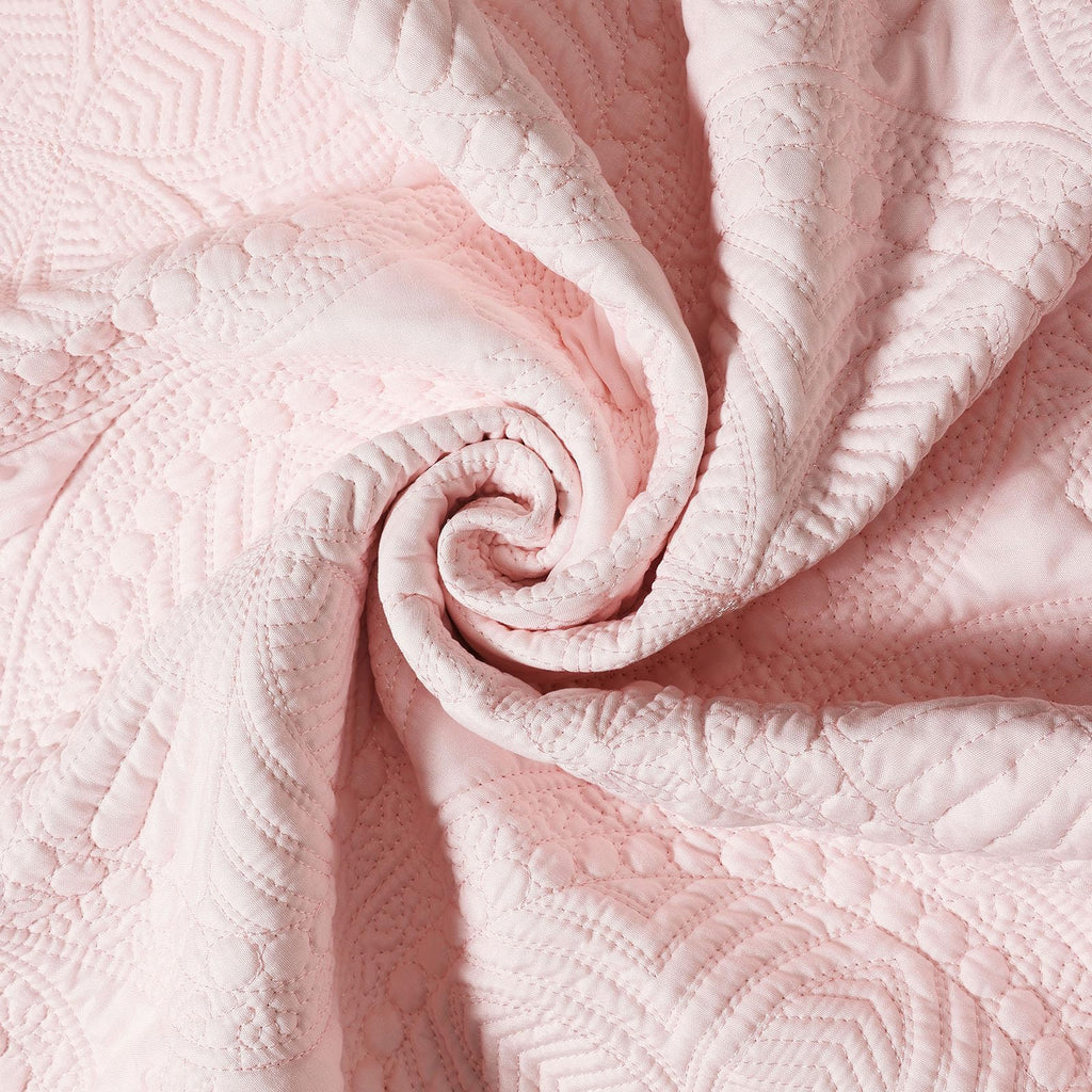 PEACELOVER Embossed Neutral Baby Quilt Durable, Lightweight Baby Blankets Four Seasons for Personlized Monogram Cotton Quilted Blanket Toddler Quilt for Boys and Girls 46x36 Inches (Pink)