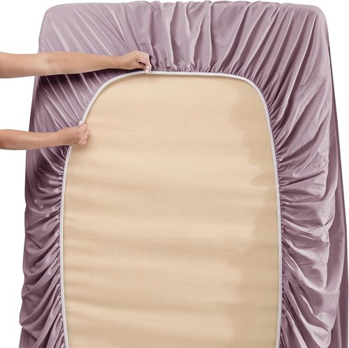 Hearth & Harbor Luxury Soft Extra Deep Pocket Sheet Set - 6 Piece Bed Set for 18-24 Inch Mattresses | Twin, Dusty Purple
