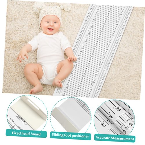 iplusmile Baby Height Measurement Ruler Soft Waterproof Infant Growth Chart Measuring Mat with Fixed Headboard and Sliding Foot Positioner for Newborns and Toddlers