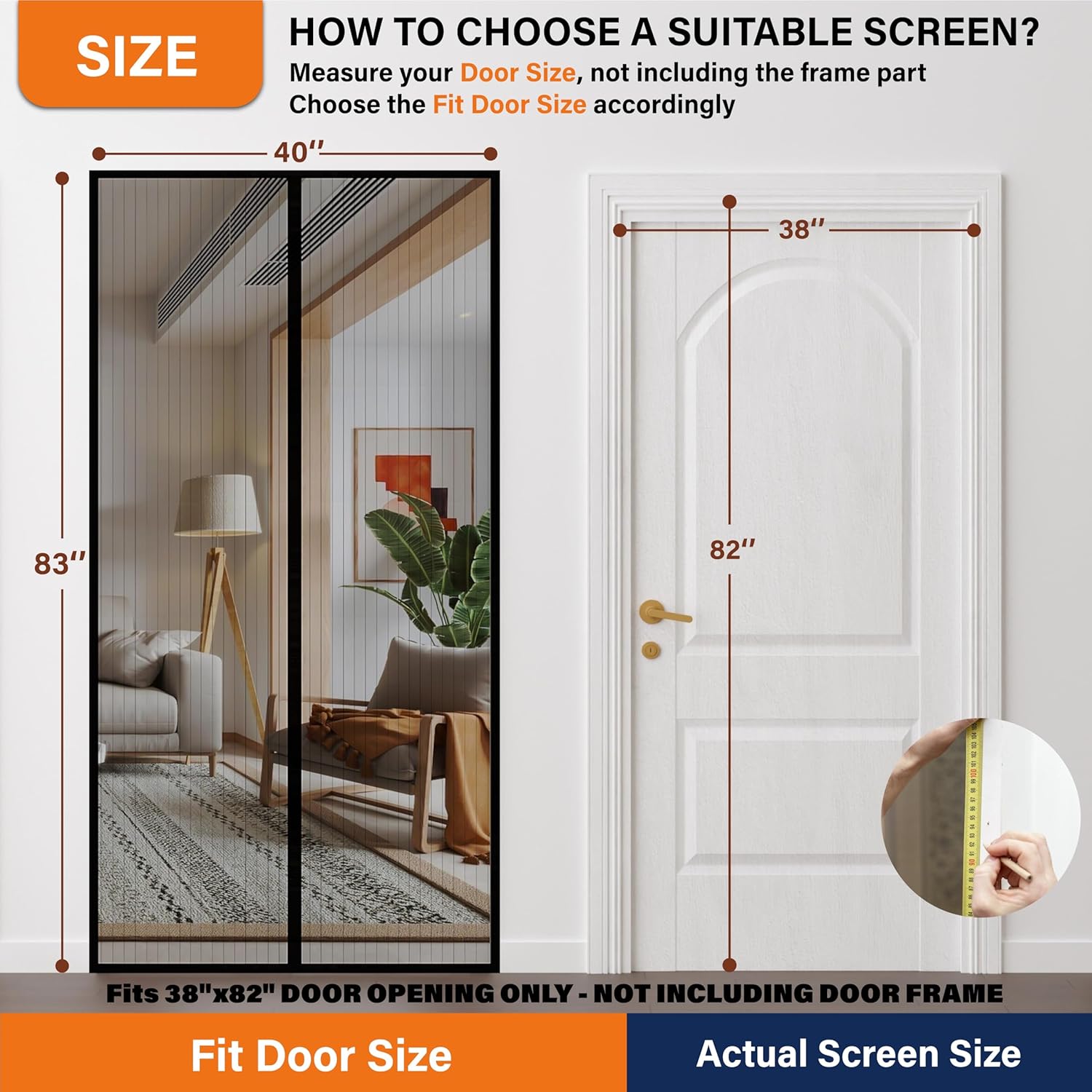 Mesh Screen with Magnetic Closure by [Brand Name] - Heavy Duty Bug Barrier for Doors | Pet & Kid Friendly (38 x 82 Inch)