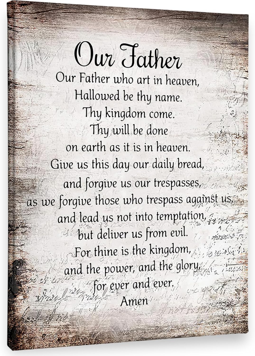 PHAMTE Our Father Prayer Wall Decor - Inspirational Christian Art Print | Framed Canvas (11x14)
