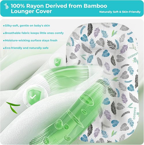 Baby Lounger for Newborns by [Brand Name] - Adjustable Infant Nest with Breathable Fabric & 3D Support | Portable Blue Lounger for 0-24 Months