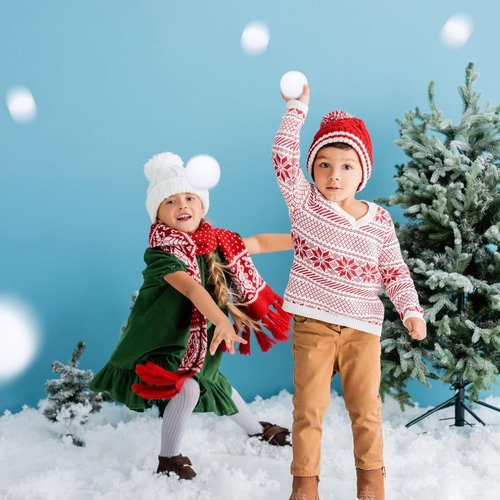 Elcoho 100-Piece 2-Inch Artificial Snow Balls Set - Realistic Plush Toss Balls for Kids | Winter Fun & Xmas Decor