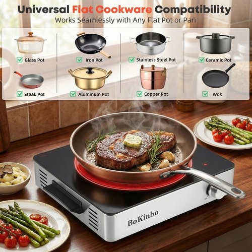 Single Infrared Burner, 1800w electric stove, compact size portable electric stove, burners for cooking, hot plates for cooking, portable cooktop, hot plates for countertop