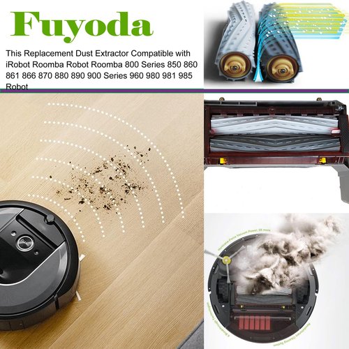 2 Sets Rubber Roller Brushes, Replacement Parts for iRobot Roomba 800 & 900 Series, 2 Sets Debris Extractor