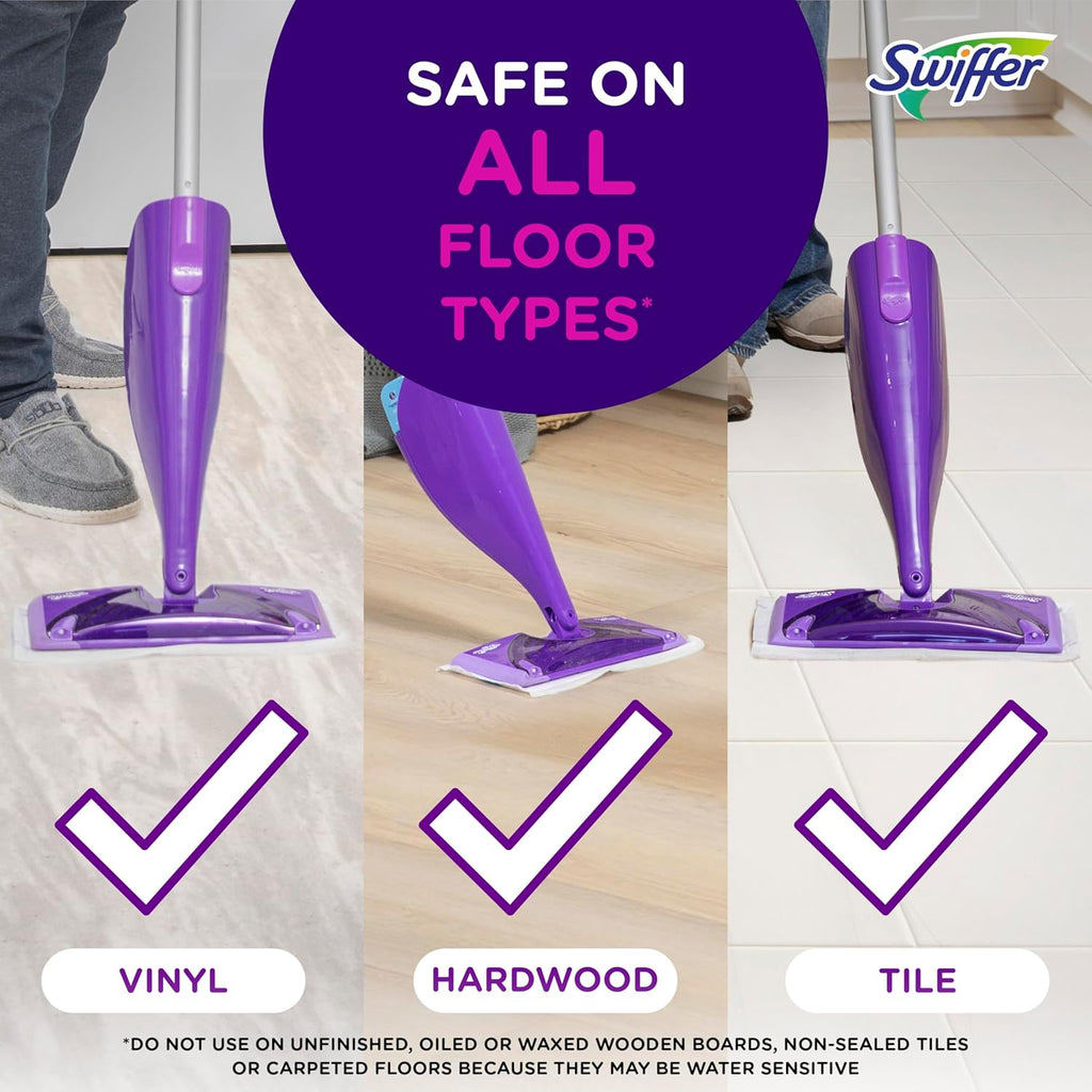 Swiffer WetJet Floor Spray Mop Cleaner Starter Kit - Includes Power Mop, 10 Pads & Solution