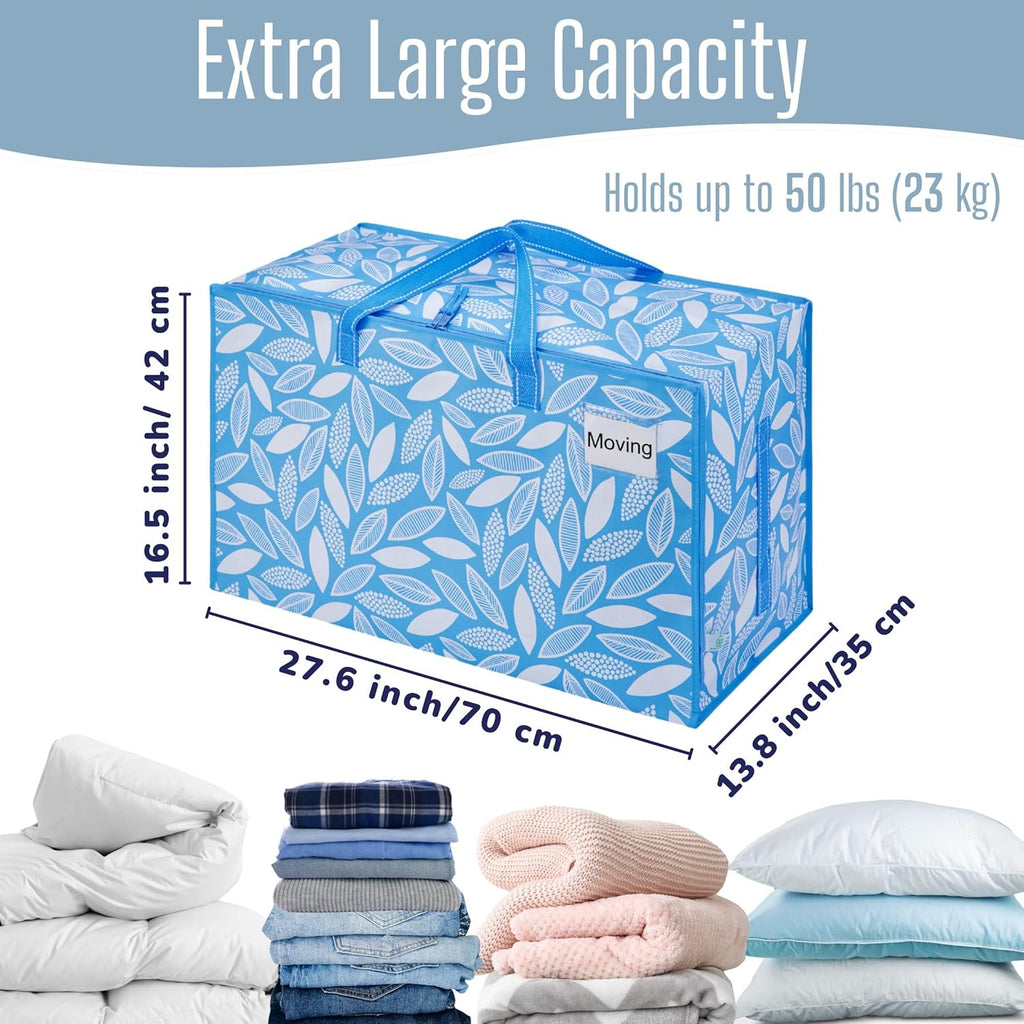 VENO Extra Large Heavy Duty Moving Bags - 4 Pack with Wide Opening & Reinforced Handles for Storage