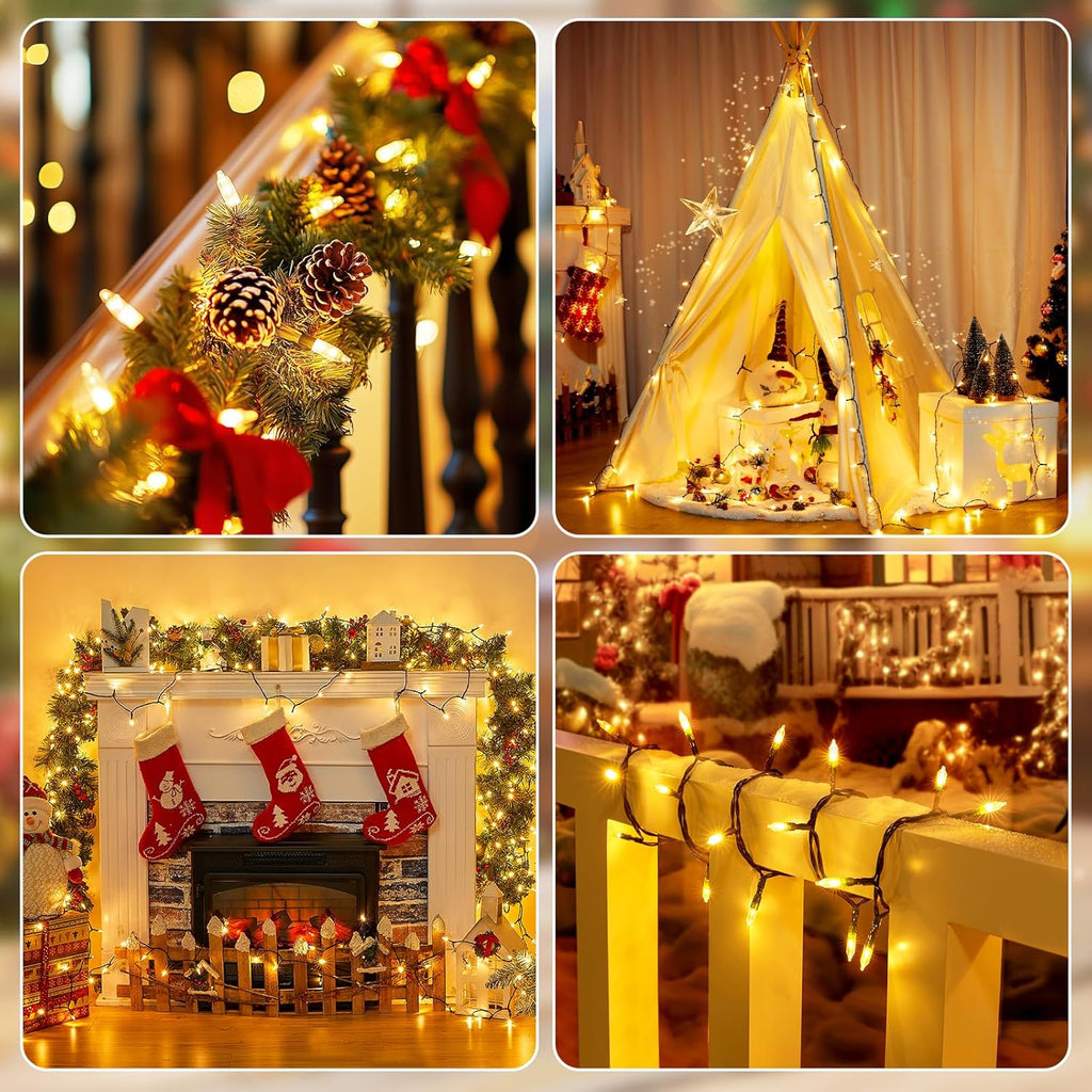 Minetom LED Christmas Lights - 39 FT 100 LED Warm White String Lights with Remote & USB Power
