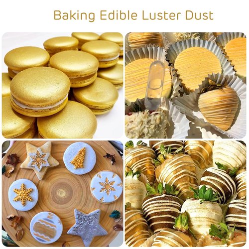 Cherrysea Gold Edible Luster Dust - Tasteless Food-Grade Baking Powder | 10 Grams for Cakes & Cupcakes